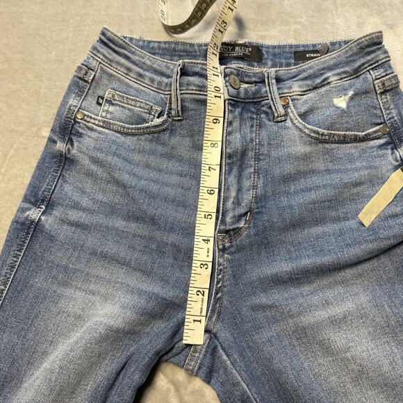 Judy Blue High Rise Straight Jeans Distressed Light Wash Women’s 5/27 JB88785 MD - Picture 4 of 13